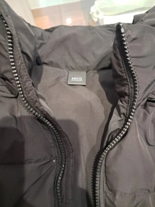 Parka de Pluma Mango Negra Talla XL