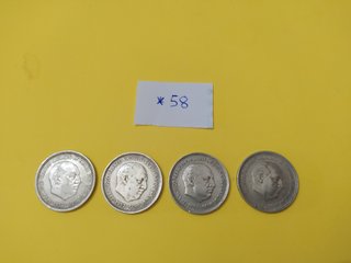 4 MONEDAS 5 PESETAS 1957 *58