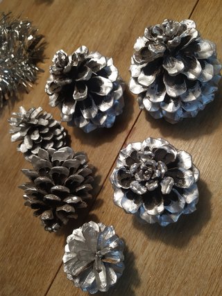 navidad piñas plata