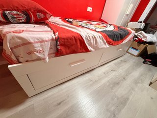 Cama Extensible Blanca con Cajoneras