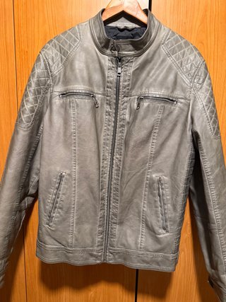 Cazadora Gris Estilo Motero