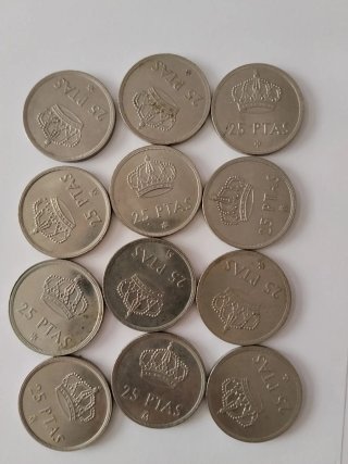 Lote de Monedas 25 Pesetas 1975