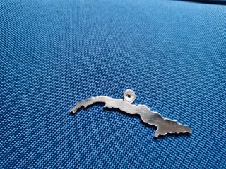 Colgante Mapa de Cuba en Plata de Ley