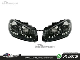 FAROS DELANTEROS OJOS DE ANGEL + LUZ DIURNA PARA VOLKSWAGEN GOLF MK6