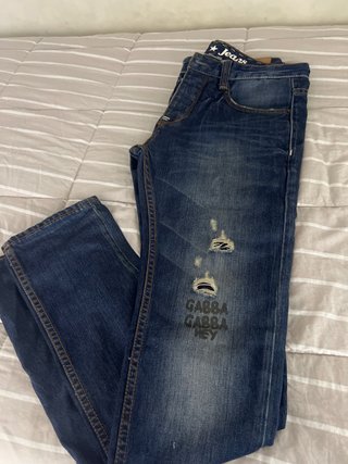 Pantalón Jeans Azul con Desgastados