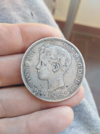 Moneda de Plata 5 Pesetas 1898