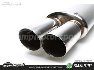 SILENCIOSO UNIVERSAL SALIDA DOBLE REDONDA BORDE FINO 2x90MM