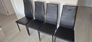 Set de 4 Sillas de Comedor Negras