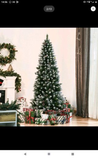 Albero di Natale innevato 1,80m con 37 pigne