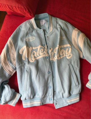 Sudadera Bomber Bershka Azul Talla S
