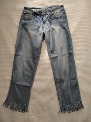 Pantalones Vaqueros Elásticos con Flecos