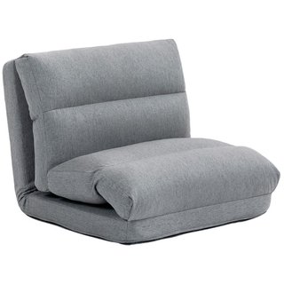 Sillón cama de suelo de tela con 6 posiciones gris
