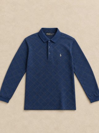 Polo Ralph Lauren Manga Larga Azul Estampado L