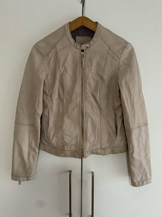 Chaqueta de Cuero Beige Betty Barclay Talla M