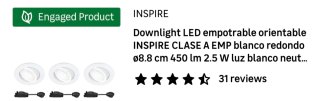 6 Ojos de buey LED Orientables Inspire Blancos