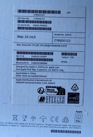 Caja original iMac 24 pulgadas