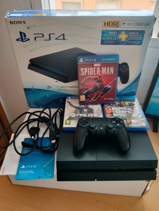 PS4 Slim 500GB con Mando y Juegos