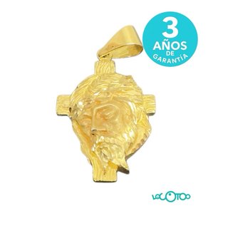 Colgante Cruz con Rostro en Oro