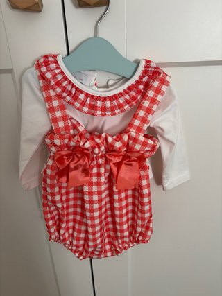 Conjunto de Bebé Cuadros Rojos