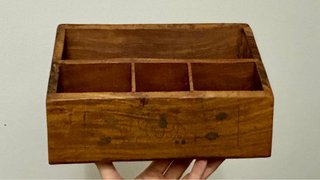 Organizador de escritorio artesanal de madera
