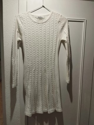 Vestido corto de punto blanco Abeliria