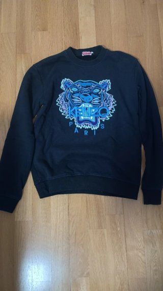 Sudadera Kenzo Negra con Logo Azul