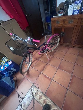 Bicicleta Btwin Infantil Rosa y Negra