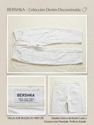 Pantalones Vaqueros Blancos Bershka Talla M