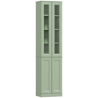 Columna de baño alta de 6 estantes en verde salvia