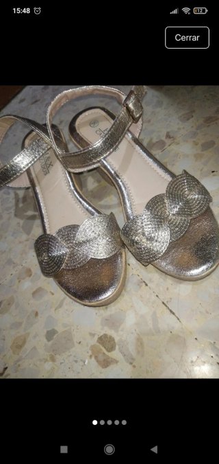 Sandalias de cuña doradas Talla 36