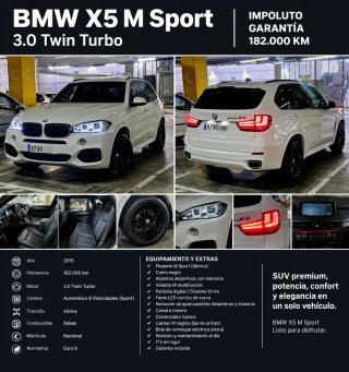 BMW X5 M Sport 3.0 Twin Turbo NACIONAL, GARANTÍA