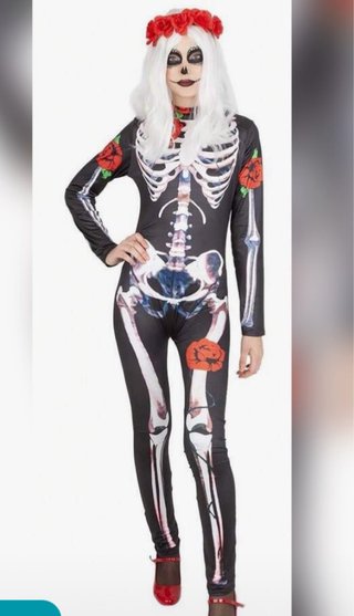 Disfraz de Esqueleto con Rosas para Halloween