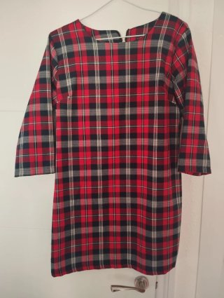 Vestido corto estampado cuadros