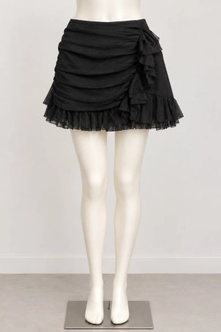 Falda mini negra con volantes
