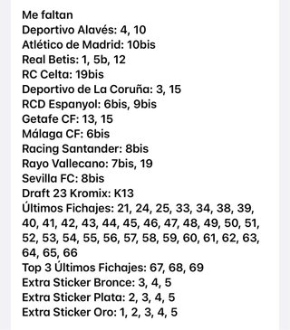 Intercambio Cromos La Liga 2026-27
