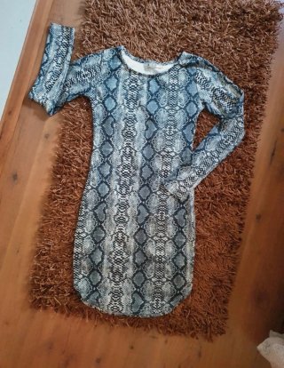Vestido Animal Print chica Gris