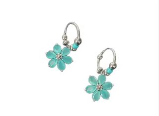 Pendientes de Aro con Flor Turquesa