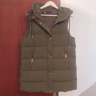 Chaleco Acolchado Zara Verde Talla L