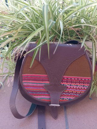 Bolso de Cuero Étnico Boliviano