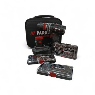 ATORNILLADOR A BATERIA PARKSIDE BRUSHLESS NEGRO + 2 BATERIAS + BROCAS Y PUNTAS + MALETIN