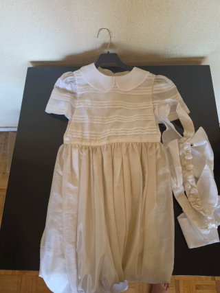Vestido de Comunión Artesanal en Seda salvaje