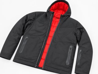 Chaqueta Abrigo Hombre Negra y Roja