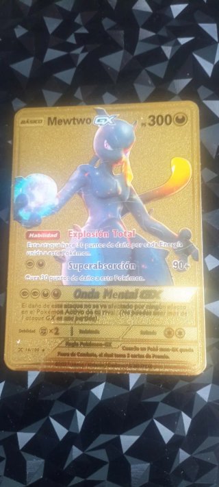 Carta Pokémon Mewtwo GX Dorada