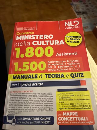 Concorso Ministero della Cultura 1800 posti. pr...