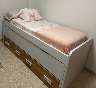 Cama Nido 90cm con Dos Cajones