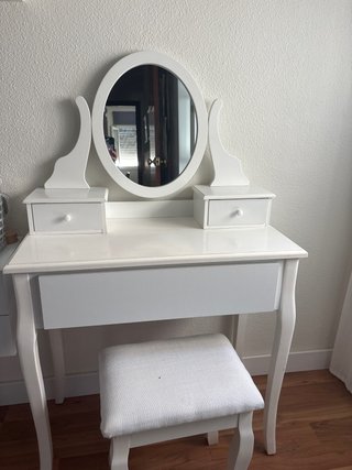 Toeletta Bianca per Trucco con Specchio