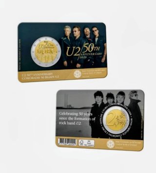 Coincard 2€ Irlanda U2 50 Aniversario