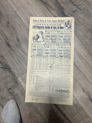Cartel de Toros Plaza de Vista Alegre 1953