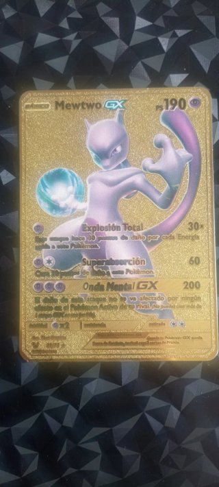 Carta Pokémon Mewtwo GX Dorada