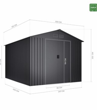 Caseta de Jardín Metálica Wasabi 8,08m2
